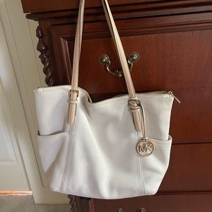 Ivory leather Michael Kors tote purse